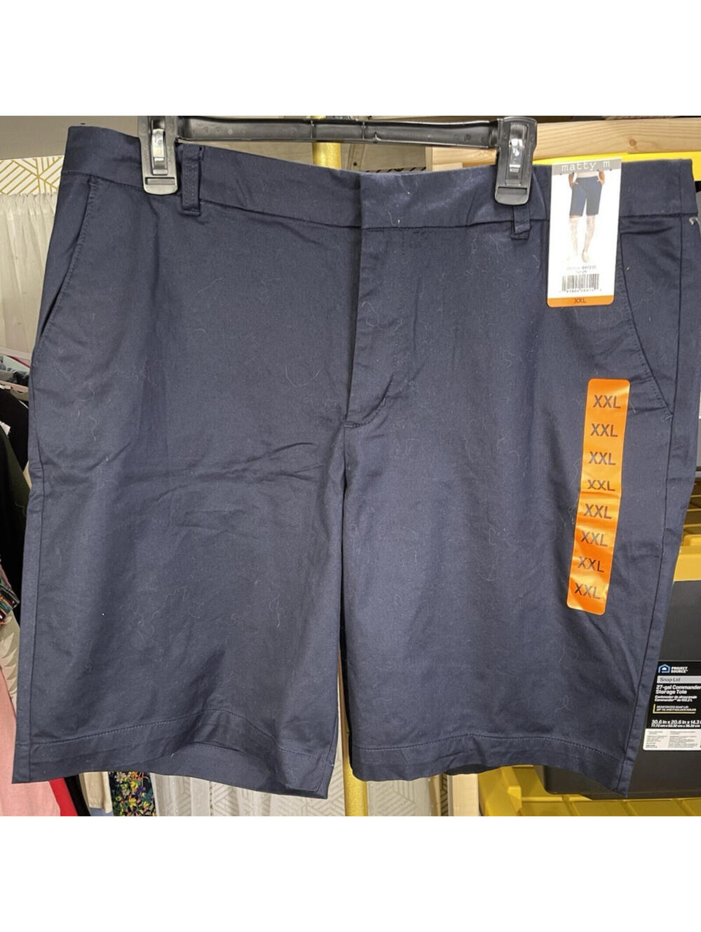 NWT Matty M Women's Navy Chino Shorts Size 2XL High Rise Stretch Walking - Picture 2 of 8